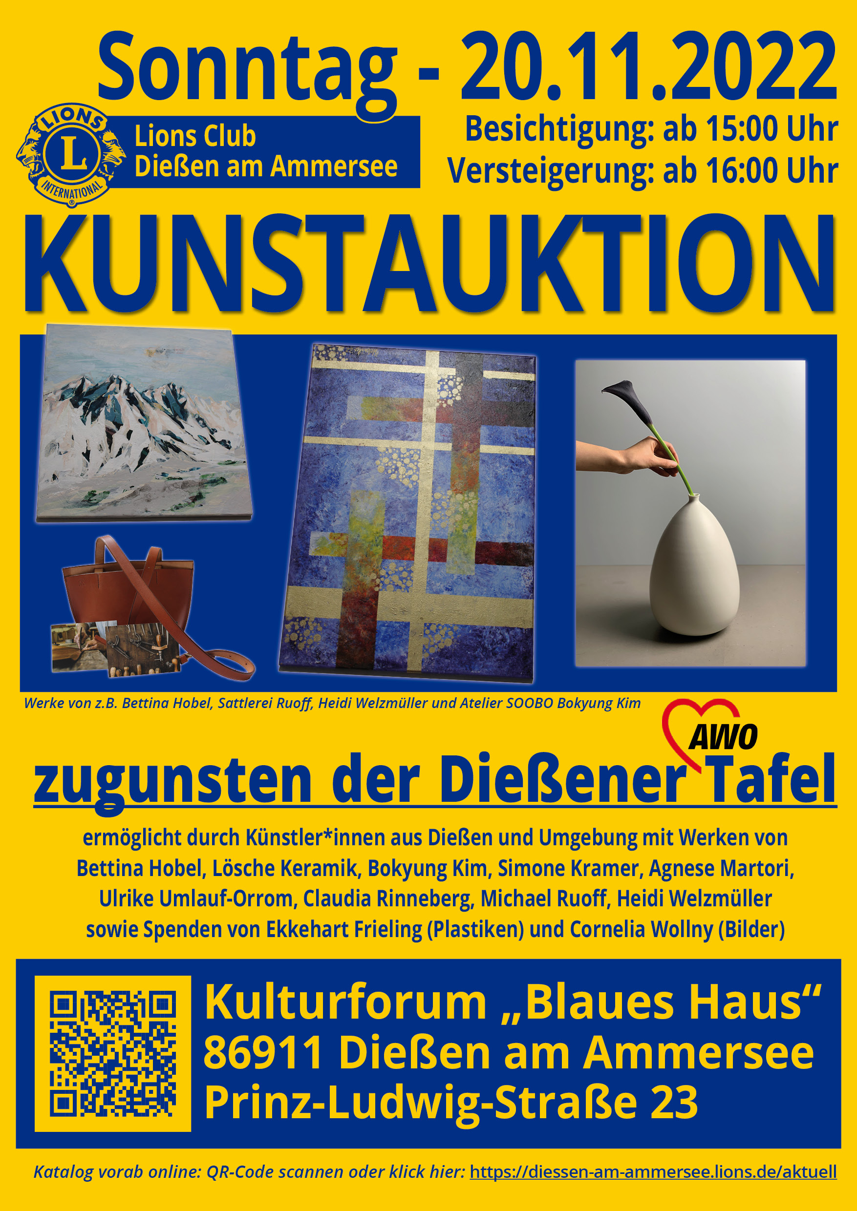 Save the Date - Kunst-Auktion zugunsten der Dießener Tafel am 20.11.2022